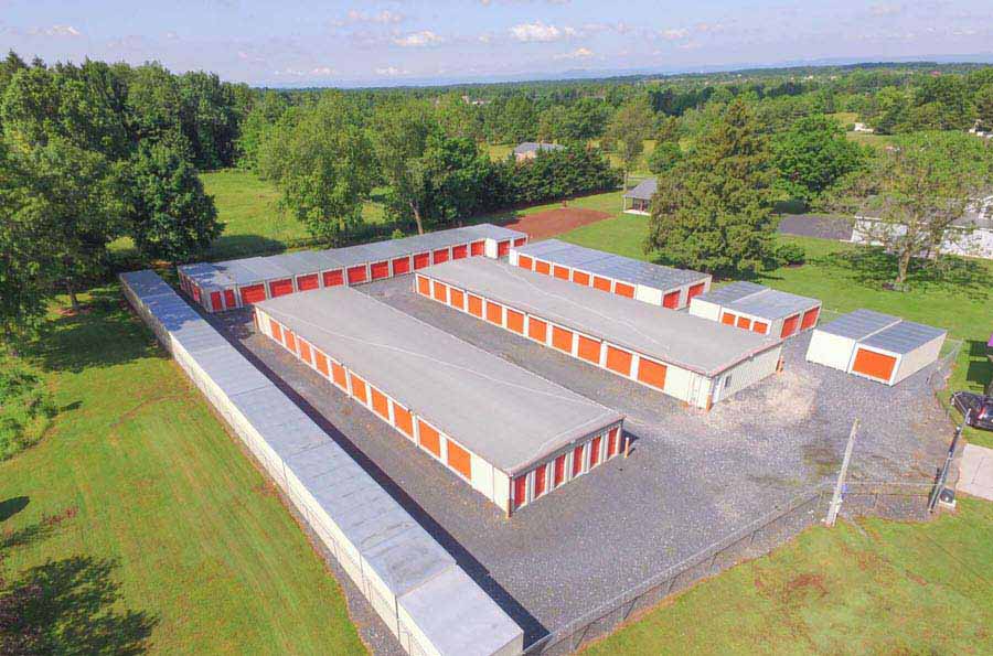 Aerial photo of a Freedom Storage property and its storage building locations.