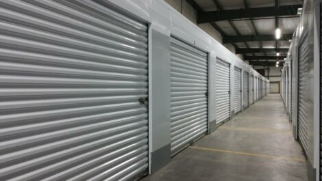 hallway of indoor storage units