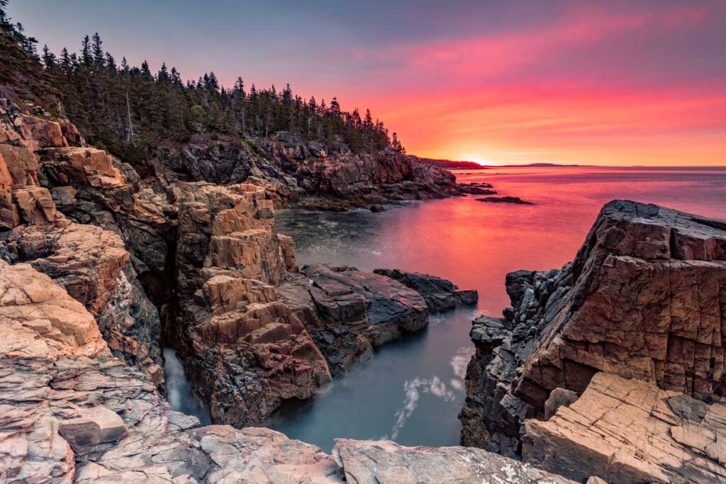 Seaside view from Acadia National Park on Mount Desert Island.